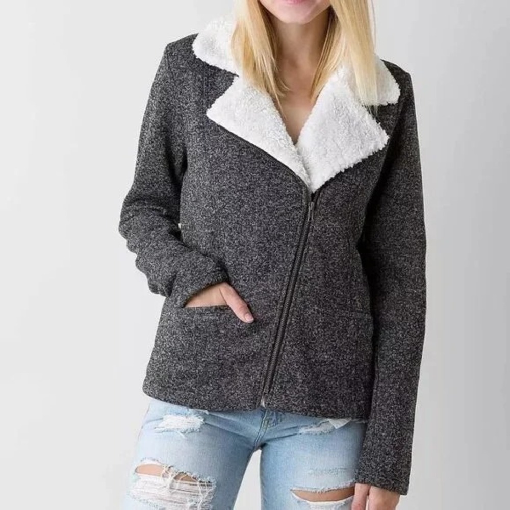 Ashley Outerwear by 26 International Marled Coat Black/Cream Size M‎